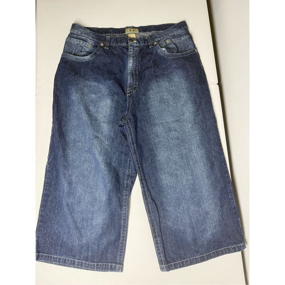 Vintage FNE Men’s Denim Blue Shorts Straight Leg Long Size 40